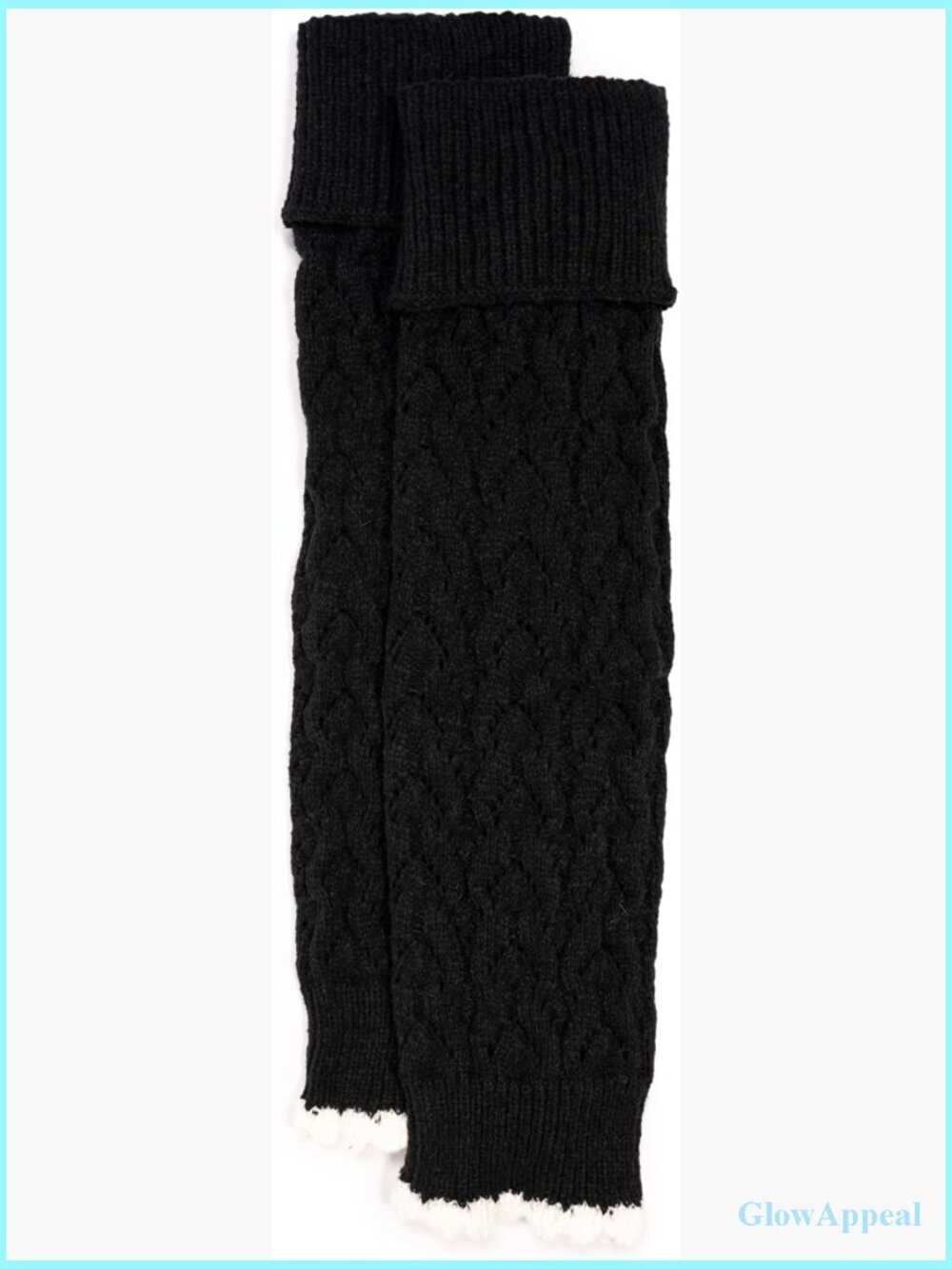 Women's Tall Pointelle Leg Warmers with Scalloped Edge